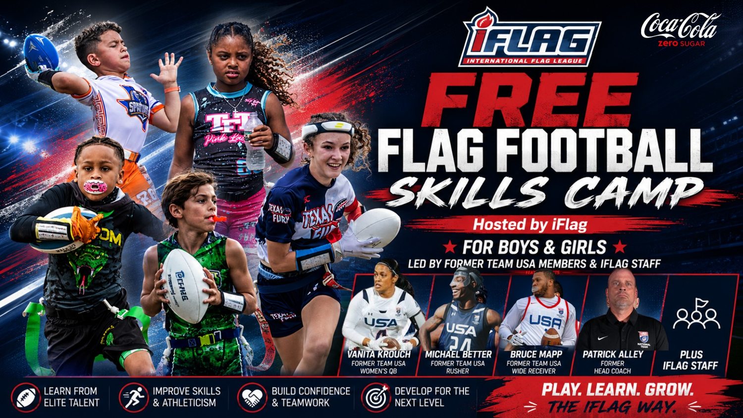FREE FLAG FOOTBALL CAMP activation concept
