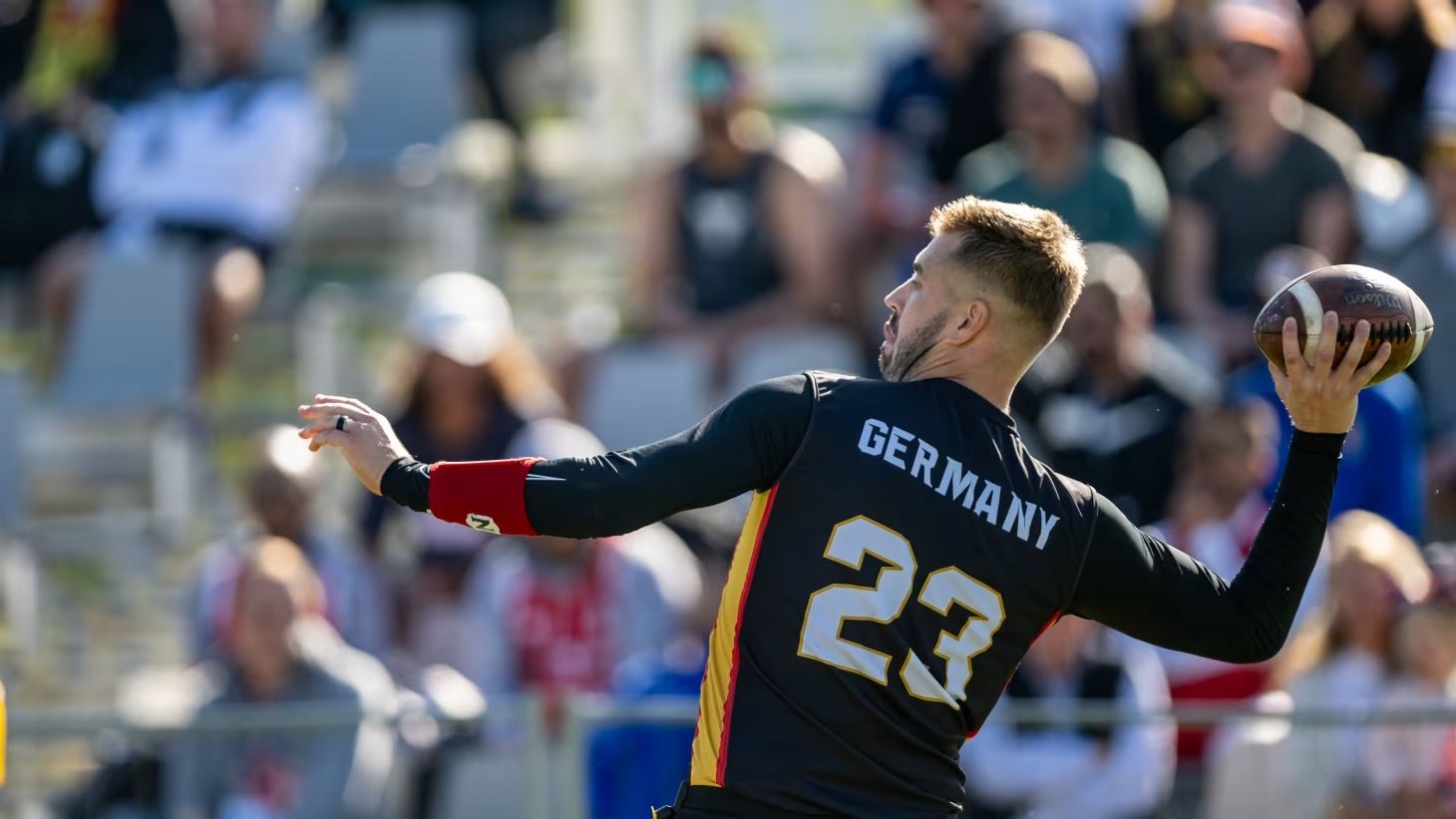 Germany national-team player throwing a pass